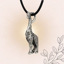 Load image into Gallery viewer, Giraffe Pendant in Silver Plated Pewter