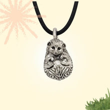 Load image into Gallery viewer, Hedgehog Pendant in Silver Plated Pewter