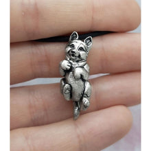 Load image into Gallery viewer, Wolf Pup Pendant in Silver Plated Pewter