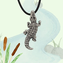 Load image into Gallery viewer, Alligator Pendant in Silver Plated Pewter
