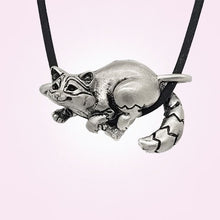 Load image into Gallery viewer, Raccoon Pendant in Silver Plated Pewter