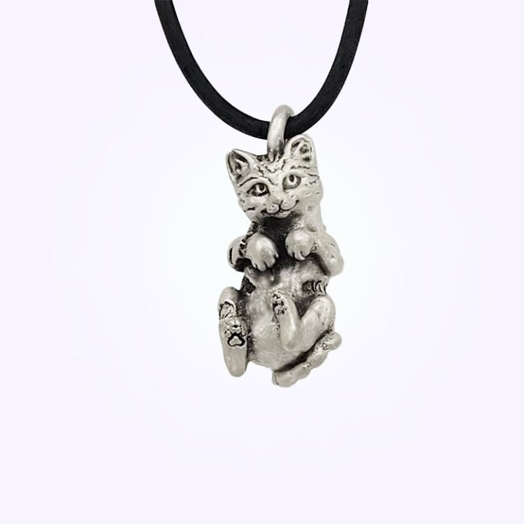 Cat Pendant in Silver Plated Pewter