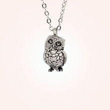 Load image into Gallery viewer, Owl Pendant in Silver Plated Pewter