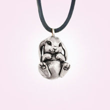 Load image into Gallery viewer, Bunny Rabbit Pendant in Silver Plated Pewter