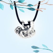 Load image into Gallery viewer, Sloth pendant in Silver Plated Pewter