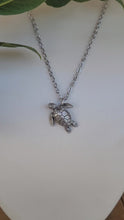Load and play video in Gallery viewer, Sea Turtle Pendant in Silver Plated Pewter
