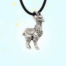 Load image into Gallery viewer, Llama/Alpaca Pendant in Silver Plated Pewter