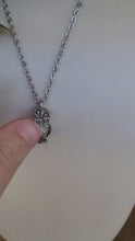 Load and play video in Gallery viewer, Owl Pendant in Silver Plated Pewter