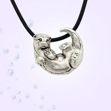 Load image into Gallery viewer, Otter Pendant in Silver Plated Pewter