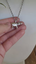 Load and play video in Gallery viewer, Hippo Pendant in Silver Plate Pewter
