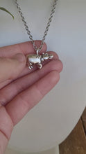 Load and play video in Gallery viewer, Hippo Pendant in Silver Plate Pewter