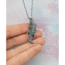Load image into Gallery viewer, Alligator Pendant in Silver Plated Pewter