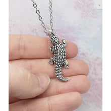 Load image into Gallery viewer, Alligator Pendant in Silver Plated Pewter