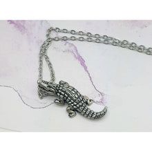 Load image into Gallery viewer, Alligator Pendant in Silver Plated Pewter