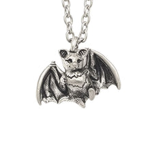 Load image into Gallery viewer, Bat Pendant in Silver Plated Pewter