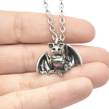 Load image into Gallery viewer, Bat Pendant in Silver Plated Pewter
