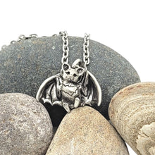 Load image into Gallery viewer, Bat Pendant in Silver Plated Pewter
