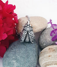 Load image into Gallery viewer, Fancy Filigree Beetle Pendant in Silver Plated Pewter