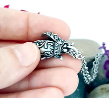 Load image into Gallery viewer, Fancy Filigree Beetle Pendant in Silver Plated Pewter