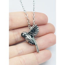 Load image into Gallery viewer, Bird Pendant in Silver Plated Pewter