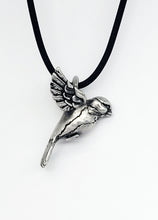 Load image into Gallery viewer, Bird Pendant in Silver Plated Pewter