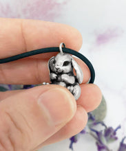 Load image into Gallery viewer, Bunny Rabbit Pendant in Silver Plated Pewter