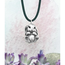 Load image into Gallery viewer, Bunny Rabbit Pendant in Silver Plated Pewter