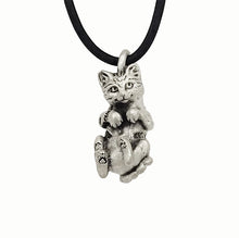 Load image into Gallery viewer, Cat Pendant in Silver Plated Pewter
