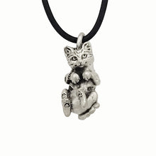 Load image into Gallery viewer, Cat Pendant in Silver Plated Pewter