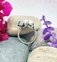 Load image into Gallery viewer, Sleeping Cat Ring in Sterling Silver