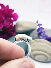 Load image into Gallery viewer, Sleeping Cat Ring in Sterling Silver