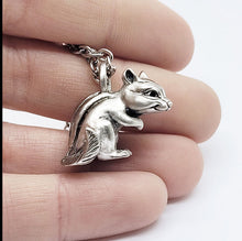 Load image into Gallery viewer, Chipmunk Pendant in Silver Plated Pewter
