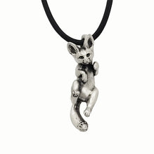 Load image into Gallery viewer, Fennec Fox Pendant in Silver Plated Pewter
