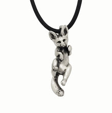 Load image into Gallery viewer, Fennec Fox Pendant in Silver Plated Pewter