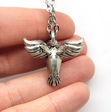 Load image into Gallery viewer, Bird Pendant in Silver Plated Pewter