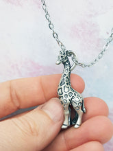 Load image into Gallery viewer, Giraffe Pendant in Silver Plated Pewter