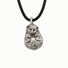 Load image into Gallery viewer, Hedgehog Pendant in Silver Plated Pewter