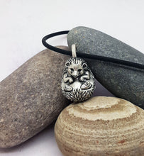 Load image into Gallery viewer, Hedgehog Pendant in Silver Plated Pewter