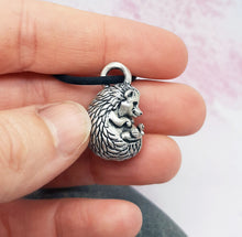 Load image into Gallery viewer, Hedgehog Pendant in Silver Plated Pewter