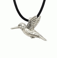 Load image into Gallery viewer, Hummingbird Pendant in Silver Plated Pewter