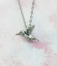 Load image into Gallery viewer, Hummingbird Pendant in Silver Plated Pewter