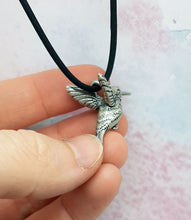 Load image into Gallery viewer, Hummingbird Pendant in Silver Plated Pewter