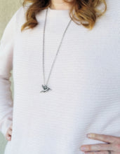 Load image into Gallery viewer, Hummingbird Pendant with Enamel Paint - Pewter