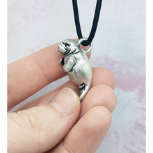 Load image into Gallery viewer, Manatee Pendant in Silver Plated Pewter