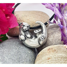 Load image into Gallery viewer, Otter Pendant in Silver Plated Pewter