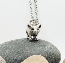 Load image into Gallery viewer, Pig Pendant in Silver Plated Pewter
