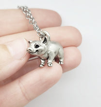 Load image into Gallery viewer, Pig Pendant in Silver Plated Pewter