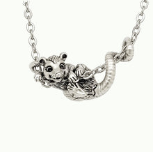 Load image into Gallery viewer, Opossum Pendant in Silver Plated Pewter