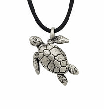 Load image into Gallery viewer, Sea Turtle Pendant in Silver Plated Pewter