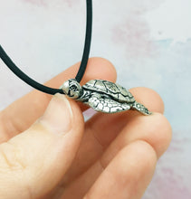 Load image into Gallery viewer, Sea Turtle Pendant in Silver Plated Pewter